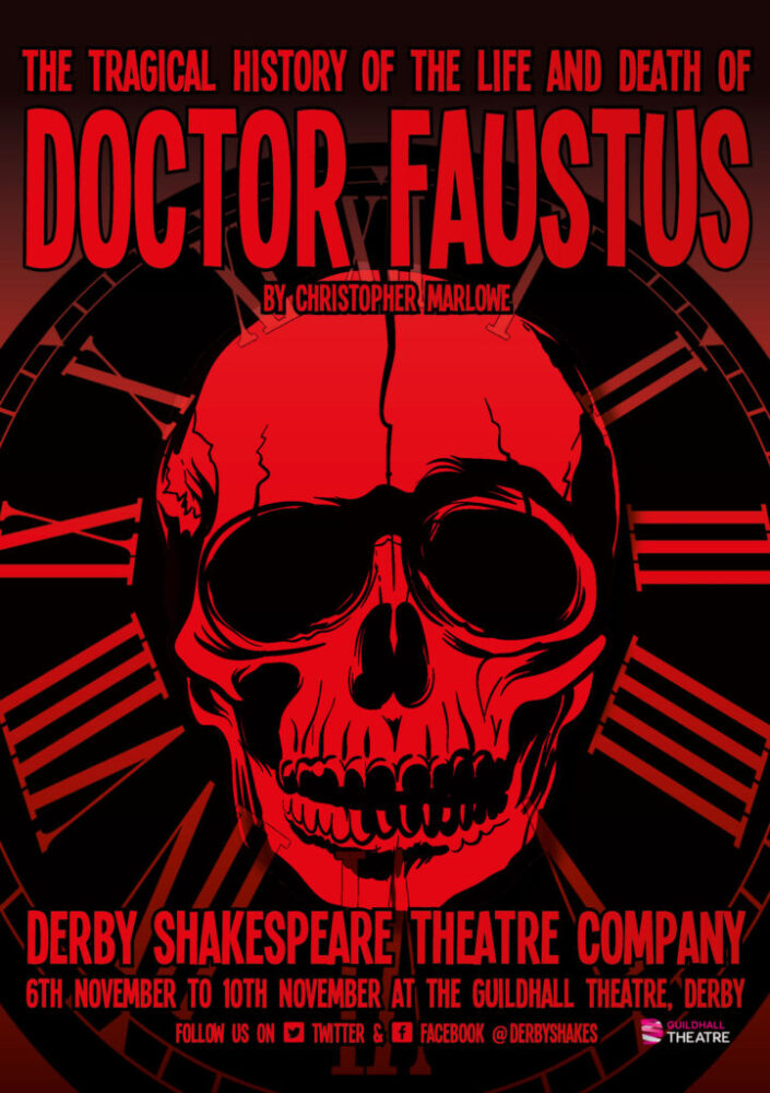 An A5 flyer for Derby Shakespeare's production of Doctor Faustus
