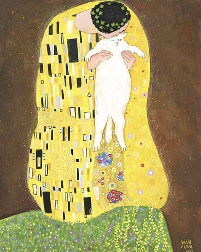 The Kiss after Gustav Klimt by Inna Ruda