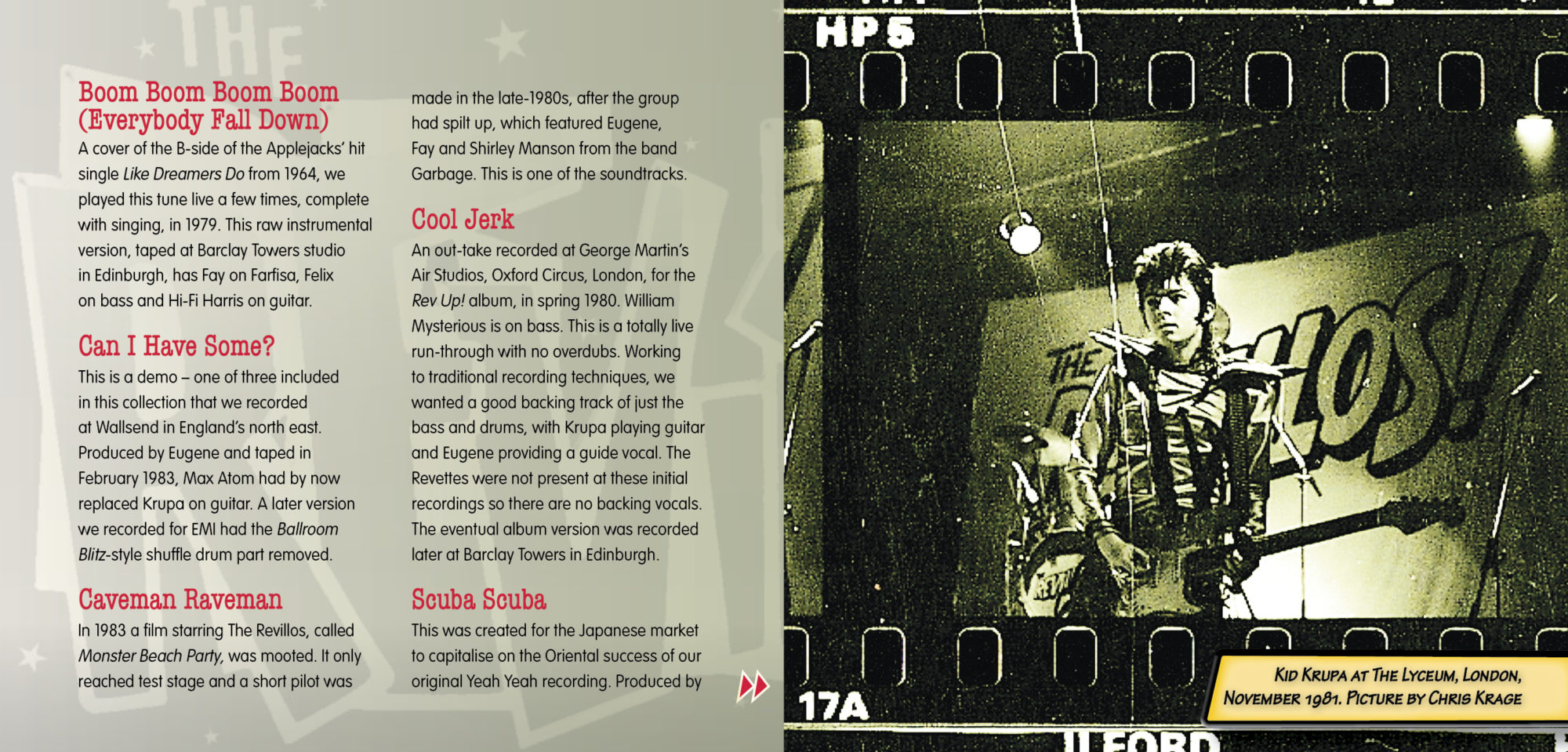 The Revillos' Compendium of Weird CD Digisleeve booklet pp4-5