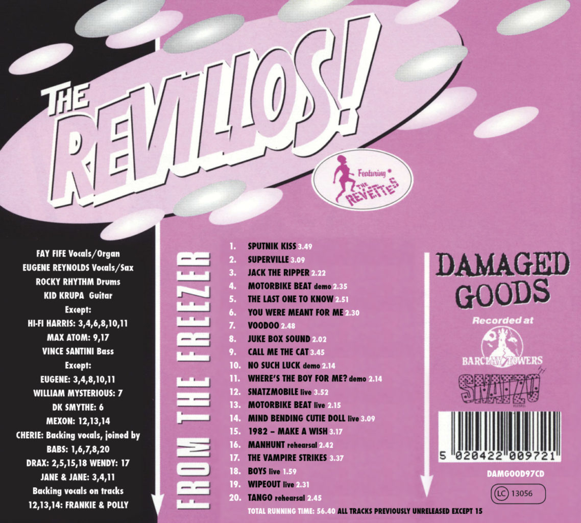 The Revillos' From The Freezer CD Digisleeve outside back cover